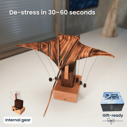 🔥Artisan Wooden Manta Ray Automaton