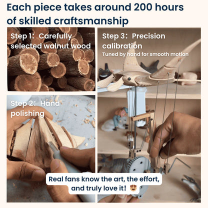 🔥Artisan Wooden Manta Ray Automaton