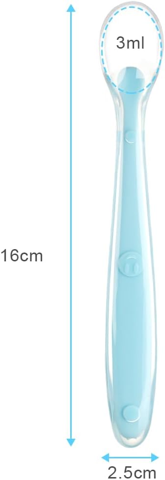 Baby Silicone Spoons, 5 PCS Toddler Training Feeding Spoons, Soft Tip BPA Free Gum-Friendly, Dishwasher & Boil-Proof