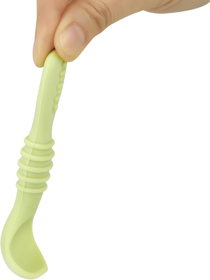 6 Pack Silicone Baby Spoons - Self Feeding Utensils 6-12 Months - Infant Spoons First Stage - Baby Feeding Essentials