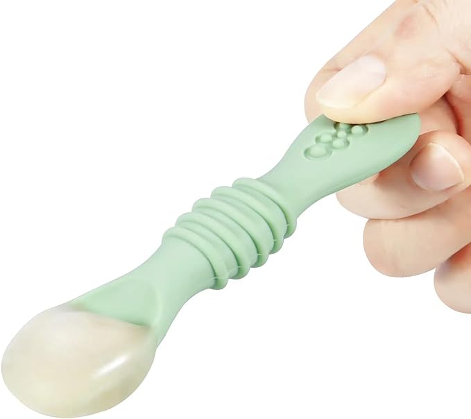 7 Pack Baby Led Weaning Spoons| Silicone Baby Spoons Self Feeding Utensils, Toddler Infant Feeding Spoon First Stage