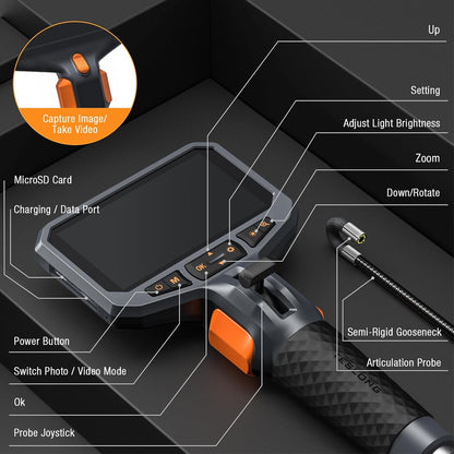 💥Only $40.9 Last Day Promotion!-Two-Way Articulating Borescope with Light