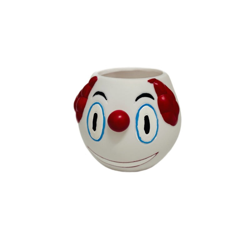 Creative Clown Face Pen Holder 2-Piece Set – Fun Cartoon Desk Organizer for Stationery, Makeup Brushes, and Home Office Decoration