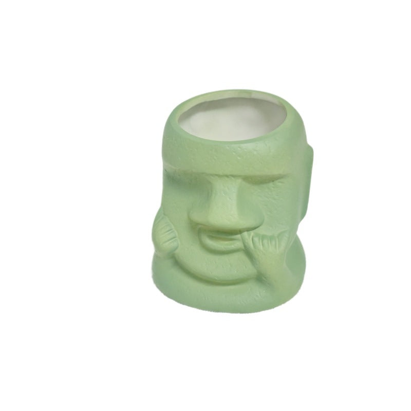 Creative Face-Shaped Pen Holder 2-Piece Set – Artistic Desktop Organizer for Stationery, Makeup Brushes, and Modern Home Decoration