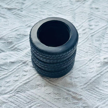 Creative Tire-Shaped Pen Holder 3-Piece Set – Multifunctional Desk Organizer for Stationery, Makeup Brushes, and Home Office Decoration