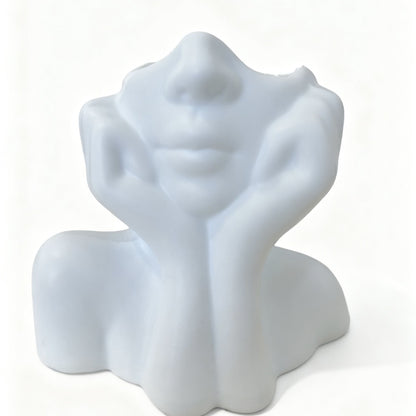 Creative Thinking-Face Pen Holder 2-Piece Set – Artistic Sculpture Design Desk Organizer for Stationery, Makeup Brushes, and Home Office Decor