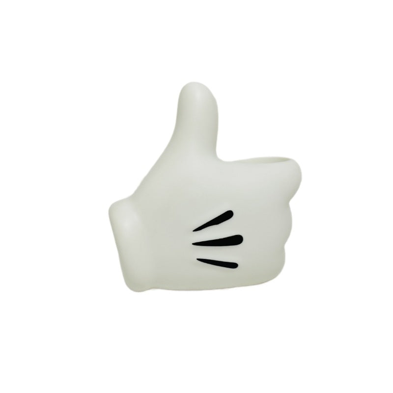 Creative Thumbs-Up Hand-Shaped Pen Holder 2-Piece Set – Modern Desk Organizer for Stationery, Makeup Brushes, and Home Office Decoration