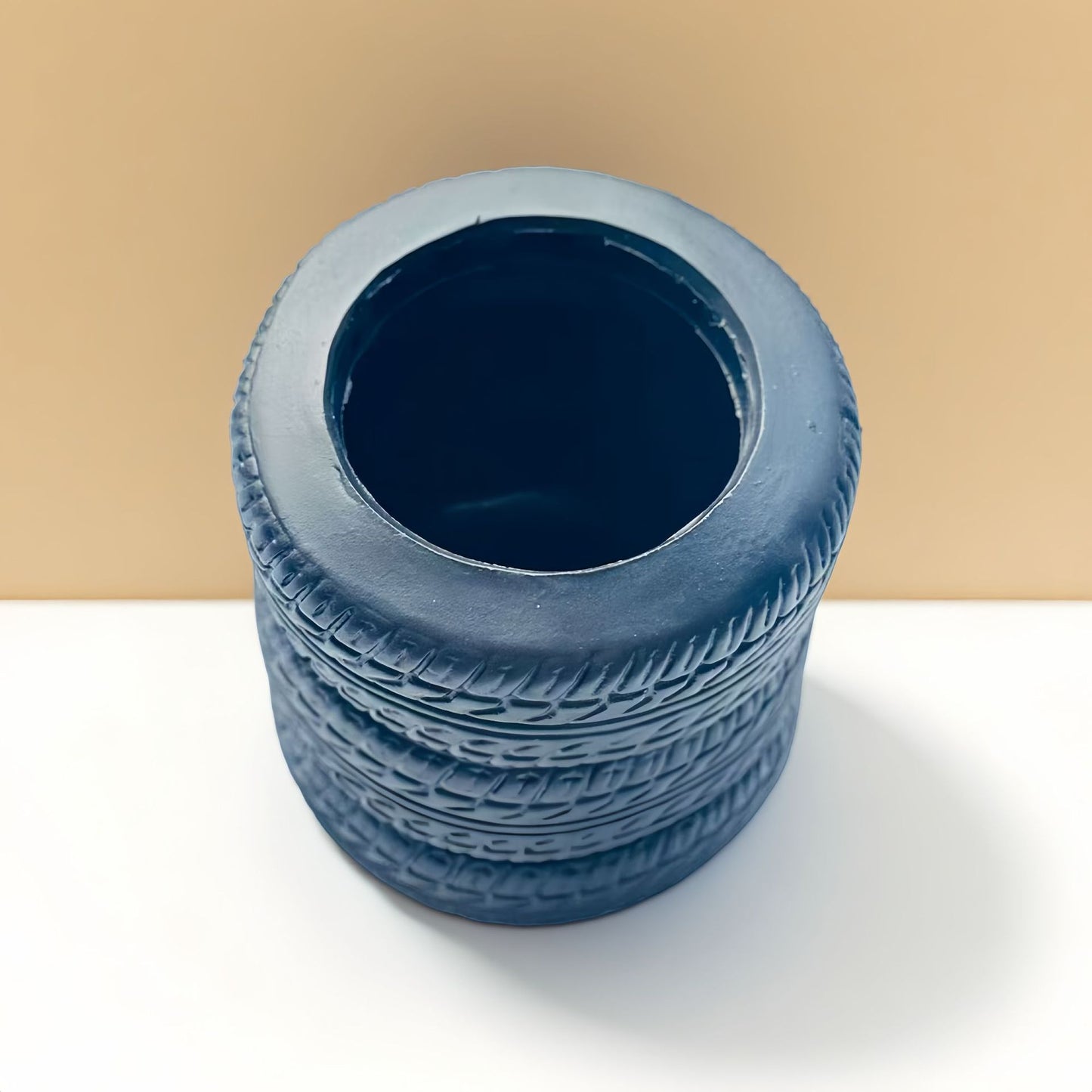 Creative Tire-Shaped Pen Holder 3-Piece Set – Multifunctional Desk Organizer for Stationery, Makeup Brushes, and Home Office Decoration