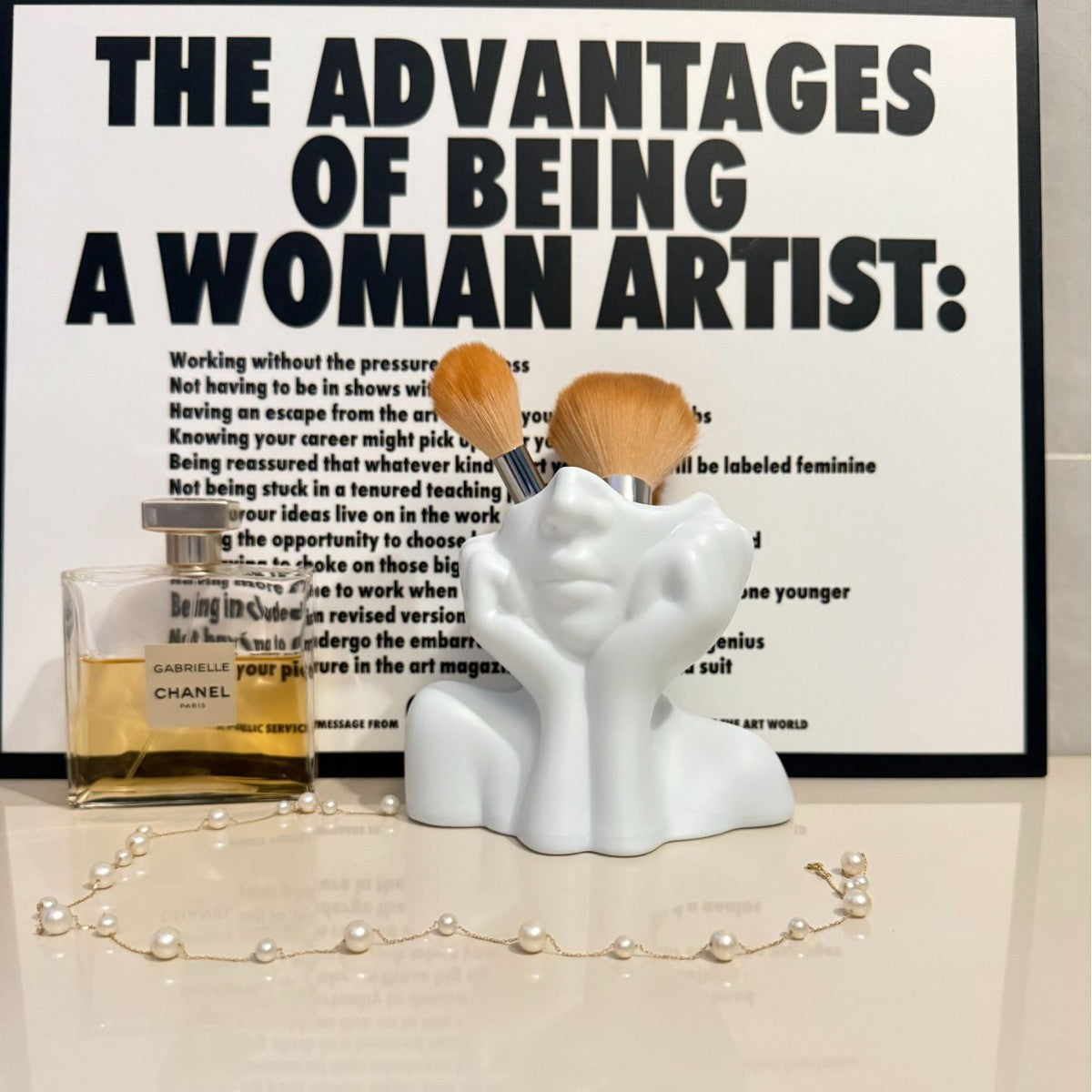 Creative Thinking-Face Pen Holder 2-Piece Set – Artistic Sculpture Design Desk Organizer for Stationery, Makeup Brushes, and Home Office Decor