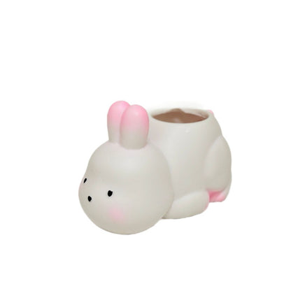 Creative Bunny-Shaped Pen Holder 2-Piece Set – Cute Rabbit Desk Organizer for Stationery, Makeup Brushes, and Home Office Decoration