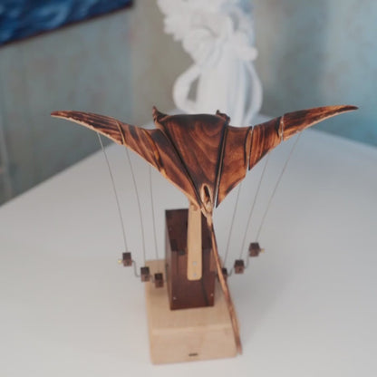 🔥Artisan Wooden Manta Ray Automaton